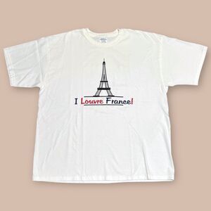 Vintage “I Louvre France” Tee Louvre Museum Size XL White Short Sleeve T-Shirt